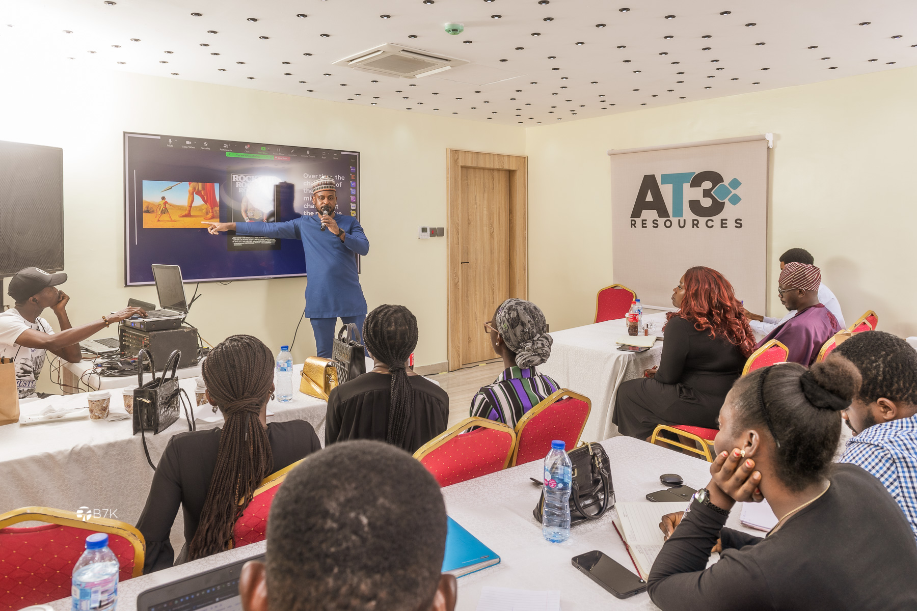 Idu Raphael CEO Poke Ltd during his session on Benefits of storytelling to build a business online at the AT3 Resources Digital Marketing Bootcamp for SMEs organised