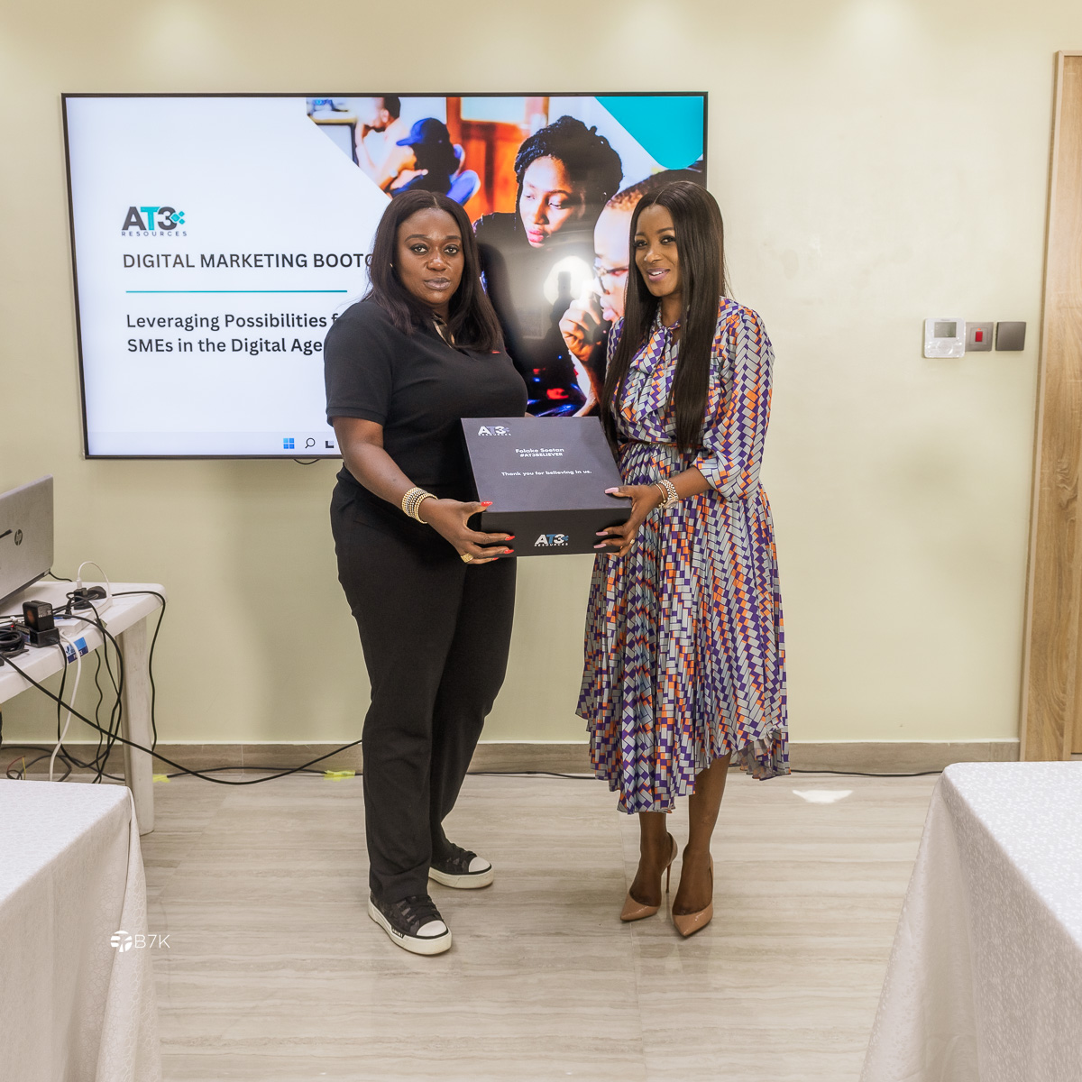 Tosin Adefeko MD AT3 Resources and Folake Soetan Chief Executive Officer Ikeja Electric after sharing her 5 personal nuggets on Recipe of Success