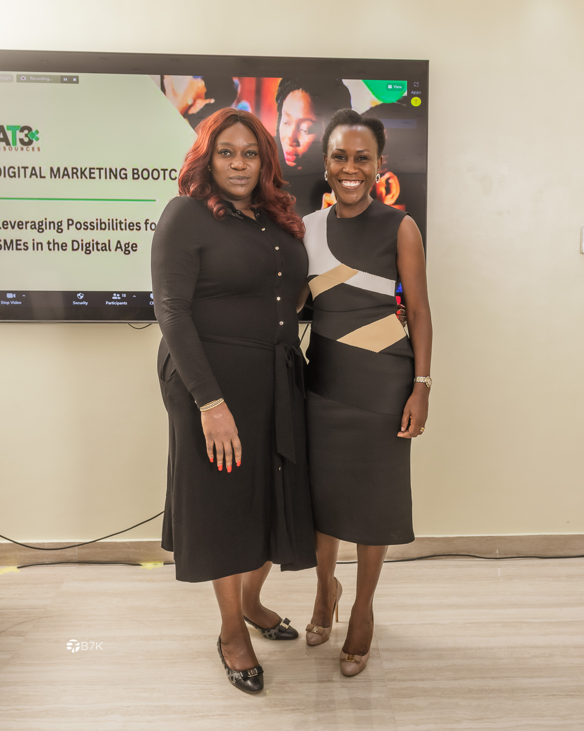Tosin Adefeko MD AT3 Resources and Tara Fela Durotoye CEO House of Tara International after sharing her 5 personal nuggets on Recipe of Success